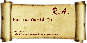 Rozina Adrián névjegykártya